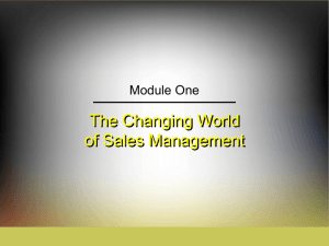The Changing World of Sales Management