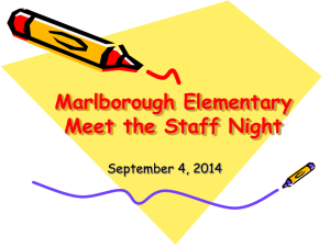 Marlborough Elementary Meet the Staff Night