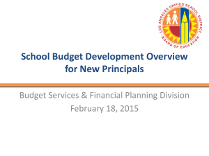 Budget Development for New Principals