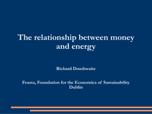 The relationship between money and energy