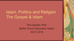 Islam, Politics and Religion Week 2