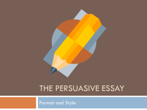 The Persuasive essay