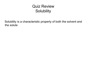 Solubility Review