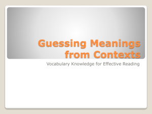 Guessing Meanings from Contexts