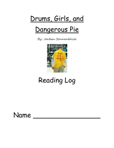 Drums Girls and Dangerous Pie Packet Reading Log