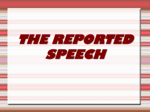 the reported speech - english for eso and bachillerato