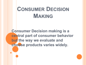Consumer Decision Making