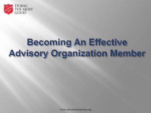 Becoming An Effective Advisory Organization Member