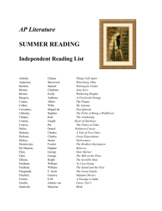 Incoming AP Literature Summer Reading list