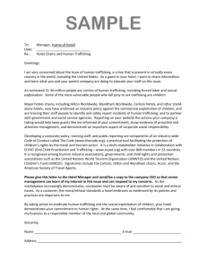 Letter to Hotels: Commitment to Combat Human Trafficking