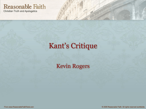 Kants Critique - Adelaide Chapter