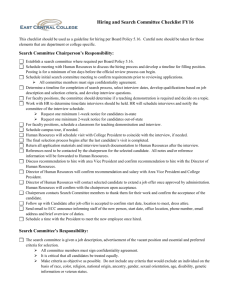 Search Committee Checklist
