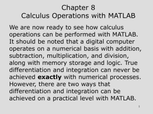 Calculus Operations with MATLAB - Delmar