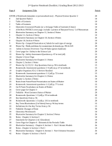 2nd Quarter Notebook Checklist / Grading Sheet 2012