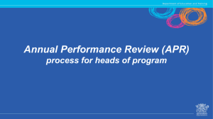 Annual Performance Review process for heads of program