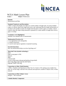 NCEA Math Lesson Plan Grade: 1 Subject: Mathematics Domain