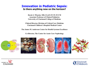 New Agents For Sepsis - Pediatric Continuous Renal Replacement