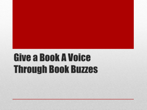 Give a Book A Voice Through Book Buzzes