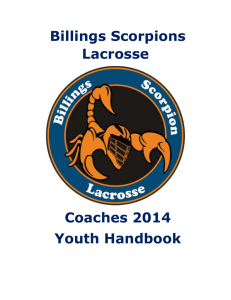 Coaches Handbook - Billings Scorpions Lacrosse