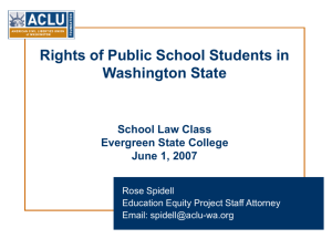 Rights of Public School Students in Washington State Evergreen