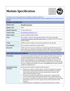 1808 Health Systems Module Specification