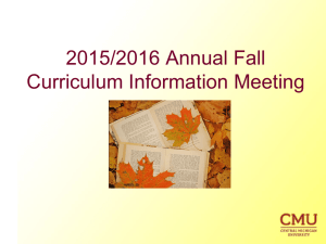 2015 Fall Curriculum Information Meeting Presentation