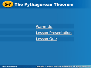5-7 Pythagorean Theorem
