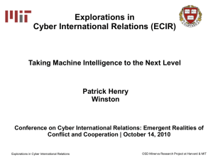 Explorations in Cyber International Relations (ECIR)