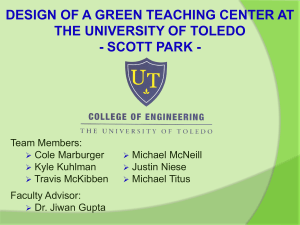 Design of a Green Teaching Center at the University of Toledo