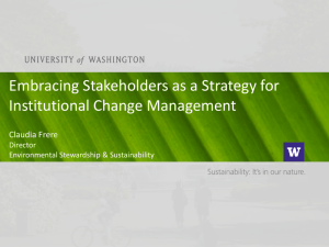 Embracing Stakeholders as a Strategy for Institutional Change