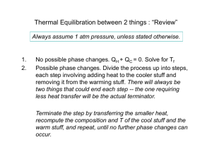 Thermal Equilibration between 2 things : “Review”