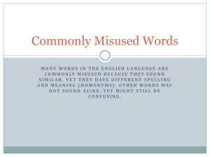 Commonly Misused Words