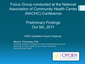 NACHC Focus Group