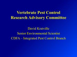 Vertebrate Pest Control Research Advisory Committee