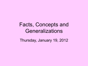 Facts, Concepts and Generalizations - CI443