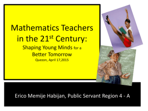 Mathematics Teachers in the 21st Century