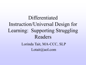 Differentiated Instruction/Universal Design for Learning