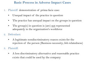Summary of establishing a prima facie case of Disparate Impact