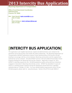 Intercity bus application
