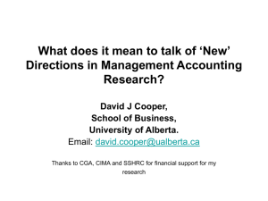 New Directions in Management Accounting Research.