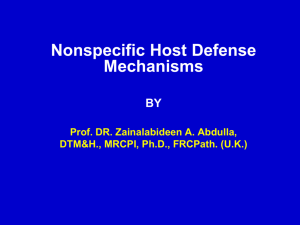Non Specific Host Defense Mechanisms