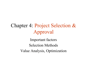 Project Selection & Approval