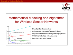 Mathematical Modeling and Algorithms for Wireless Sensor Networks