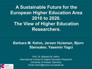 Presentation by Prof. Barbara Kehm