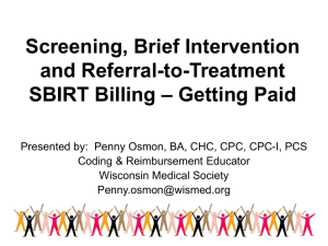 Screening, Brief Intervention and Referral-to-Treatment