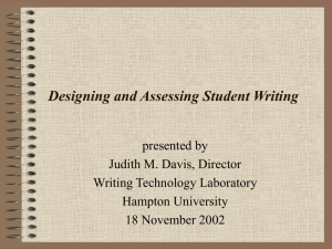 Designing and Assessing Student Writing
