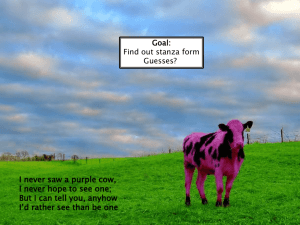 Poetry Structure PPT (Purple Cow)
