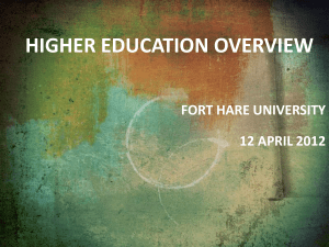 Higher Education Overview: Fort Hare University