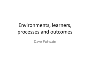 Environments, learners, processes and outcomes