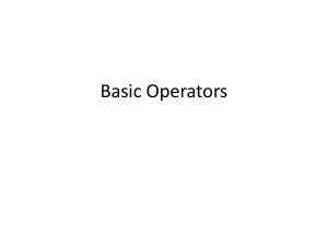 Basic Operators